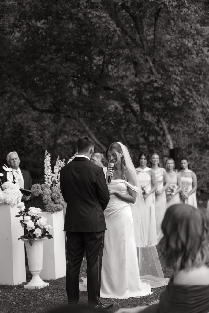 Husband and wife exchange vows